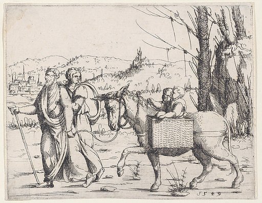 Moses and Zipporah Returning to Egypt, from Old and New Testaments