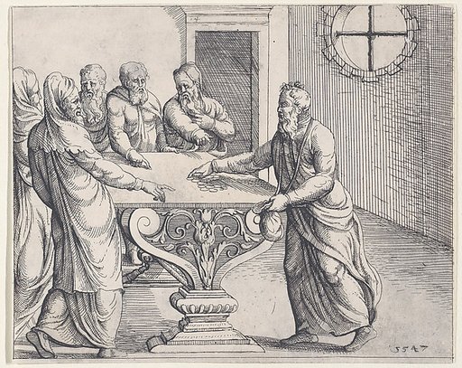 Judas Being Paid the 30 Pieces of Silver, from Old and New Testaments