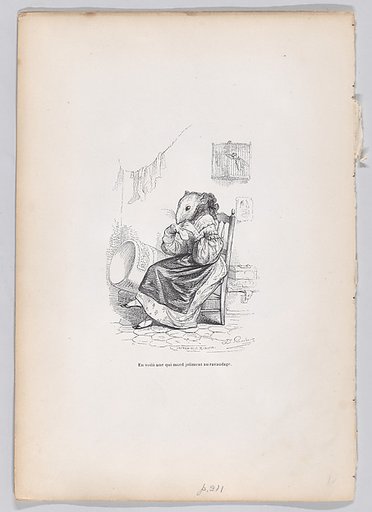 Here is one who mends by nicely biting, from "Scenes from the Private and Public Life of Animals"