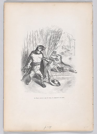 The Tiger entered stealthily, the dagger in his hand, from "Scenes from the Private and Public Life of Animals"