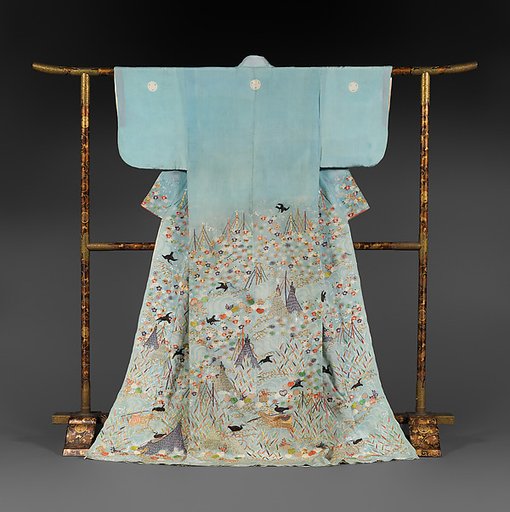 Summer Robe (Hito-e) with Cormorant-Fishing Scene