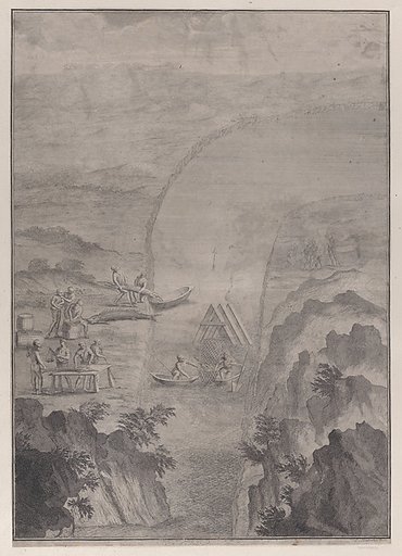 Men fishing with nets in a river, from "Danubius Pannonico-Mysicus" (Volume 3)