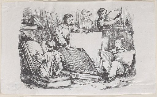 Trade Card Illustration Advertising Bookbinding