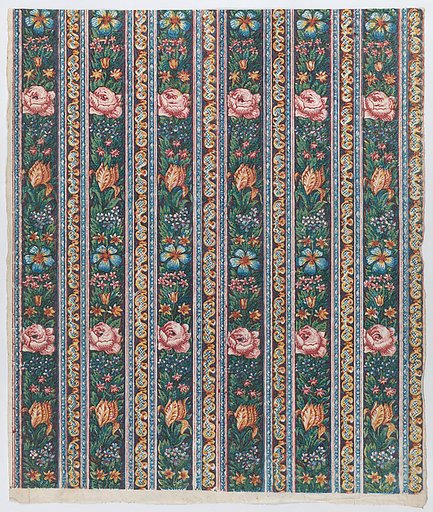 Sheet with a six borders with floral garlands