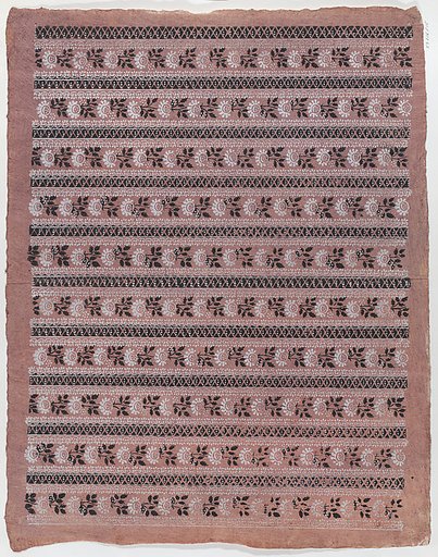 Sheet with ten borders with floral patterns on pale pink background