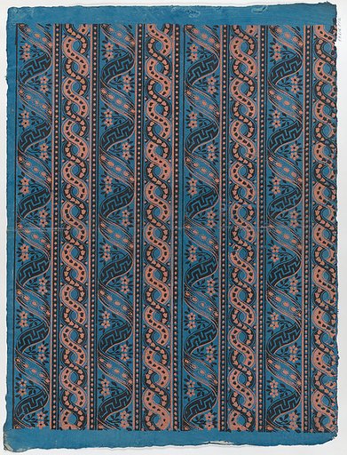 Sheet with four borders with guilloche and ribbon patterns
