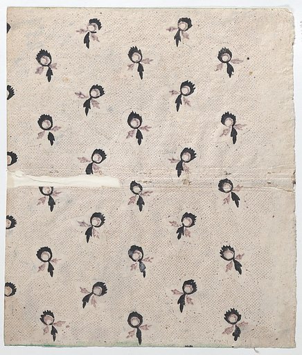 Sheet with overall dot and floral pattern