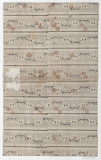 Sheet with overall vine and dot pattern