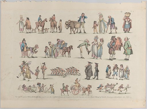 Plate 6, Outlines of Figures, Landscapes and Cattle...for the Use of Learners