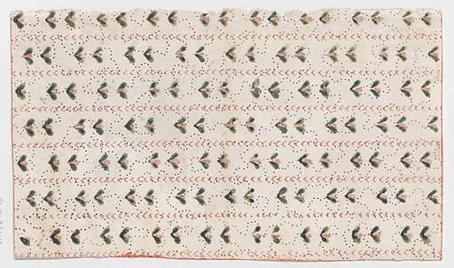 Sheet with overall dot and floral pattern
