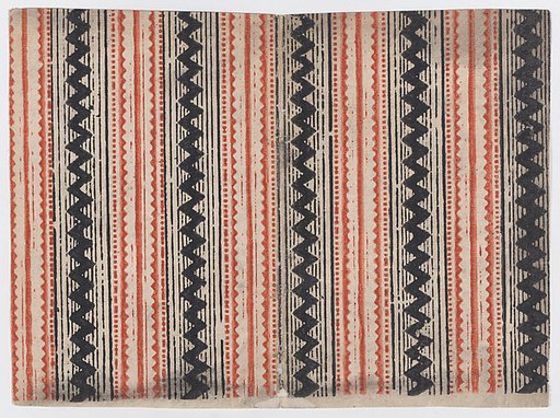 Sheet with overall zig zag and stripe pattern