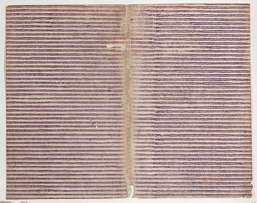 Book cover with overall purple stripe pattern