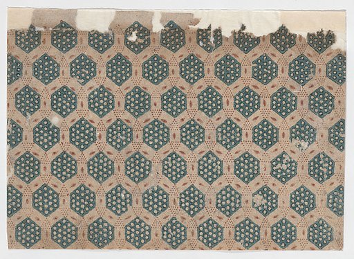 Sheet with overall pattern of hexagonal shapes