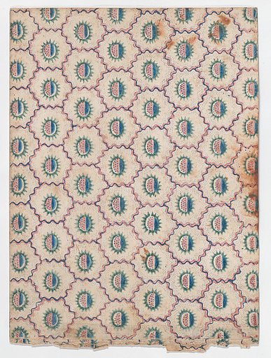 Sheet with abstract pattern with curved lines and dots