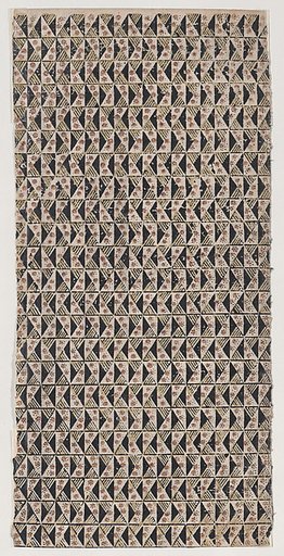 Sheet with pattern of triangles
