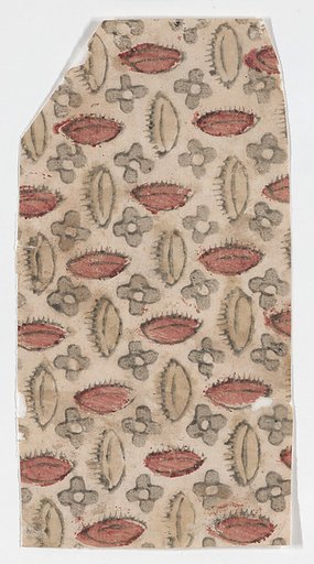 Sheet with overall pattern of flowers and ovals