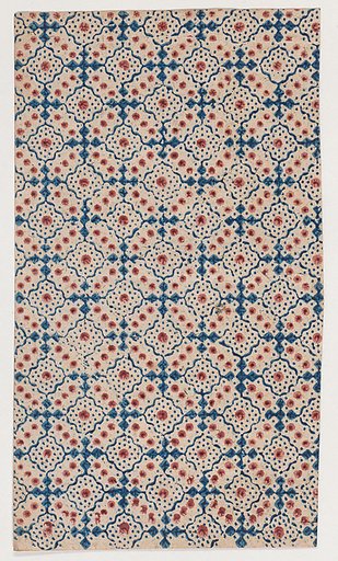 Sheet with an overall pattern of dots and squares