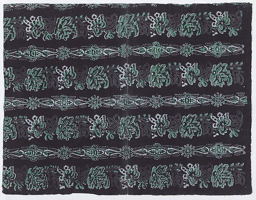 Sheet with four borders with abstract patterns
