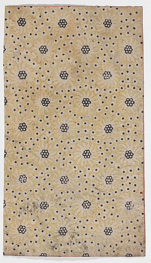Sheet with overall pattern of flowers and dots