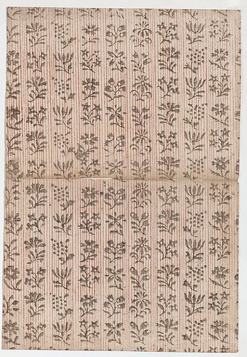 Book cover with overall stripe pattern with floral designs