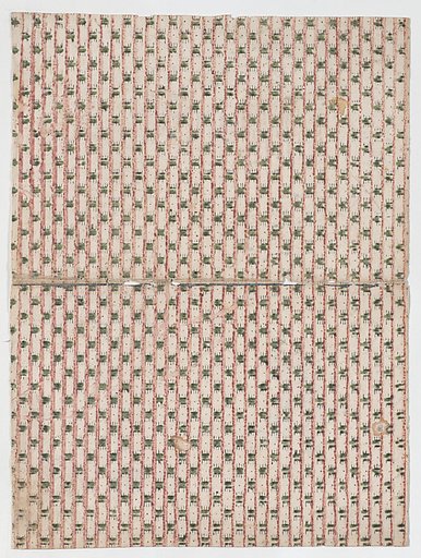 Book cover with overall stripe pattern with geometric designs