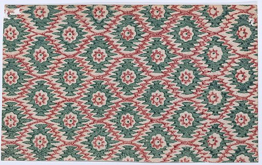 Sheet with overall pattern of flowers and organic shapes