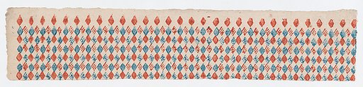 Sheet with overall blue and red diamond pattern