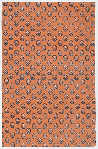 Orange book cover with overall floral pattern