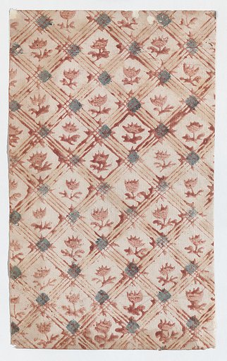 Sheet with grid and floral pattern