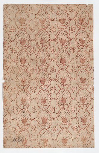 Sheet with overall lattice pattern with flowers