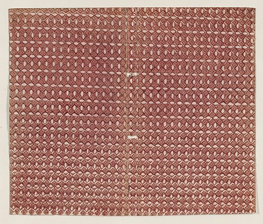 Book cover with overall red geometric pattern
