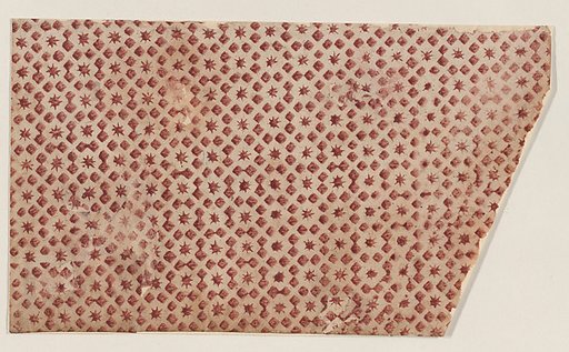 Sheet with overall geometric pattern with squares and stars