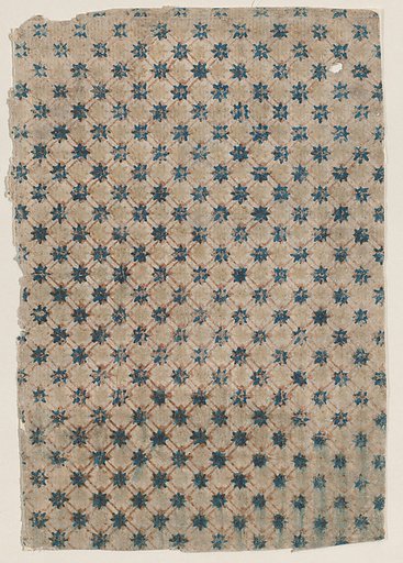Sheet with overall grid pattern with stars