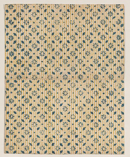 Sheet with overall floral and stripe pattern