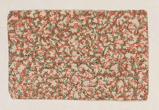 Sheet with overall orange and green abstract pattern