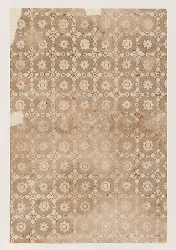 Sheet with overall floral and geometric pattern