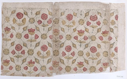 Sheet with overall floral and dot pattern