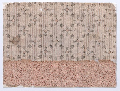 Sheet with stripe and abstract pattern