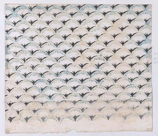 Sheet with overall curved abstract pattern