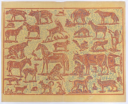 Book cover with overall pattern of animals