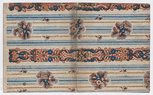 Book cover with overall striped and floral design