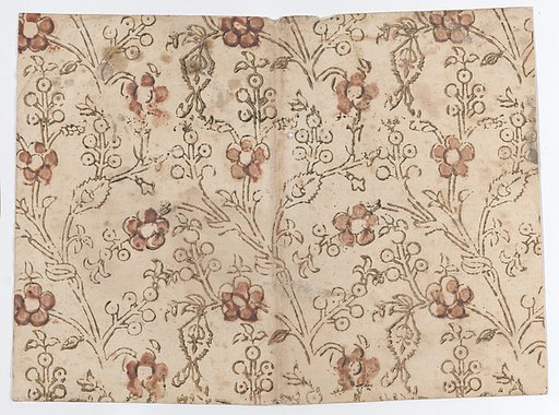 Book cover with overall floral and bud pattern