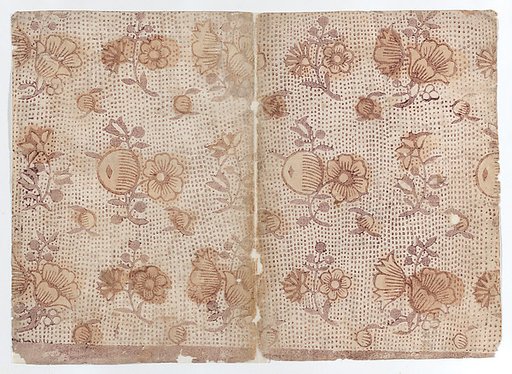 Book cover with overall floral and dot pattern