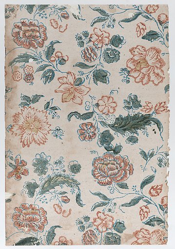 Decorative paper with an overall floral pattern