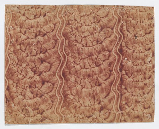 Red paste paper with wavy line design