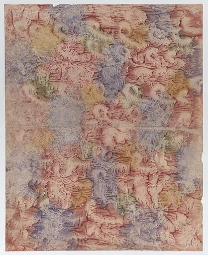 Book cover with purple, green, red, and yellow pattern