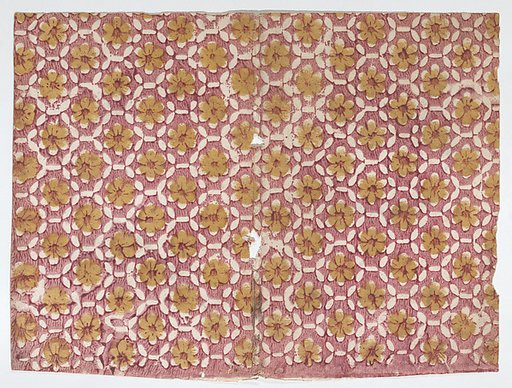 Book cover with overall red floral pattern