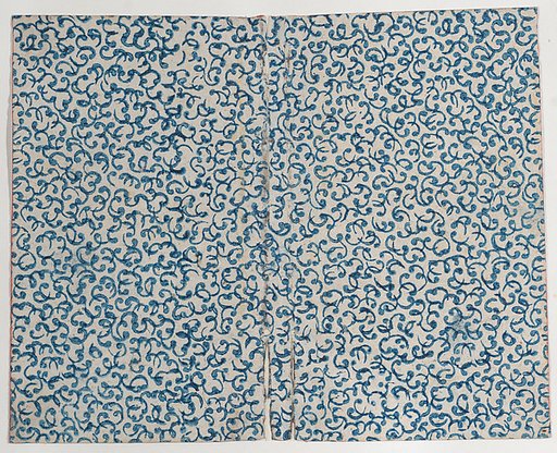 Book cover with blue curved line pattern