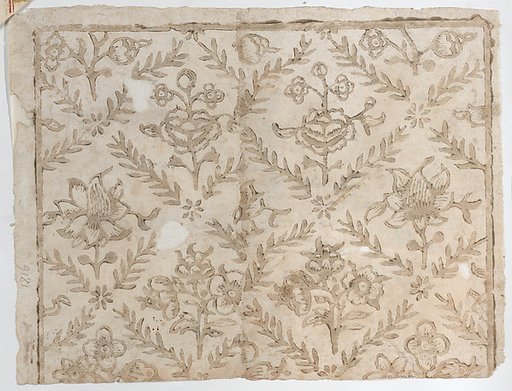 Sheet with brown floral pattern