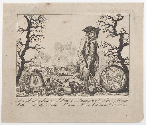 Caricature and hidden silhouette representations of Lafayette and others